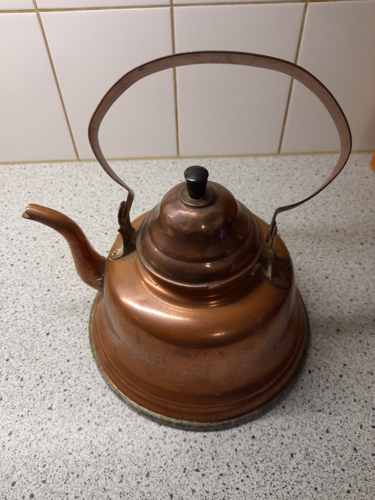 Antieke koperen theeketel met deksel, Antiek en Kunst, Ophalen of Verzenden