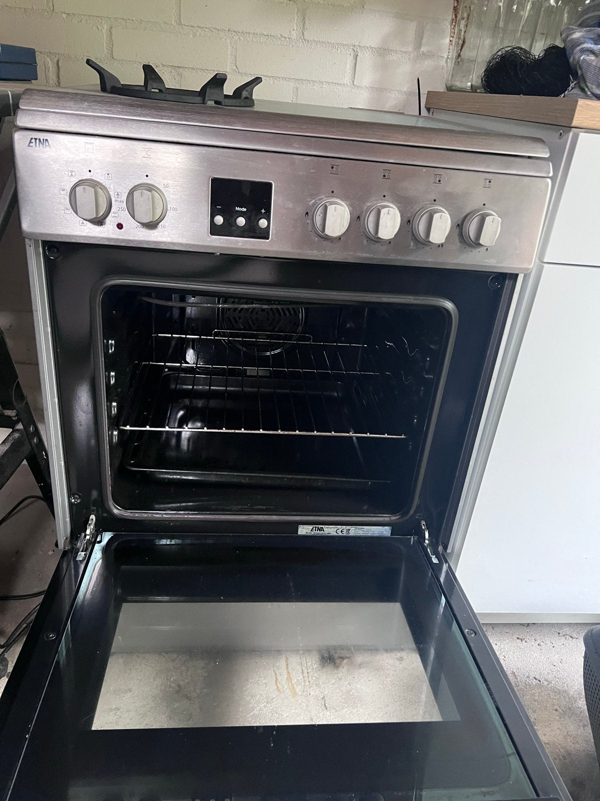 ETNA Gasfornuis met Elektrische Oven EFG689RVS - Goede staat, Ophalen, Gebruikt, 60 cm of meer, 4 kookzones