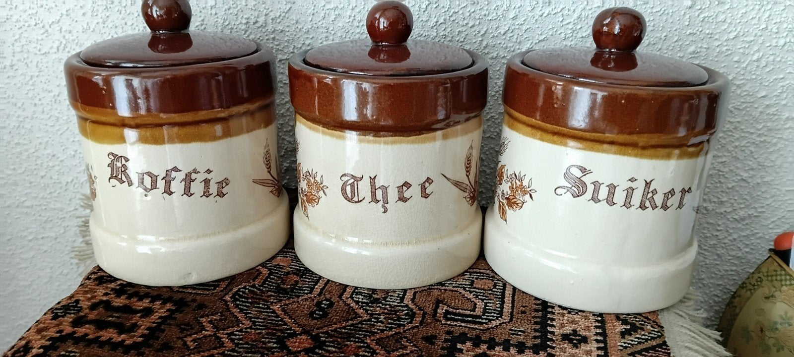 Vintage voorraadpotten set: Koffie, Thee en Suiker, Ophalen of Verzenden