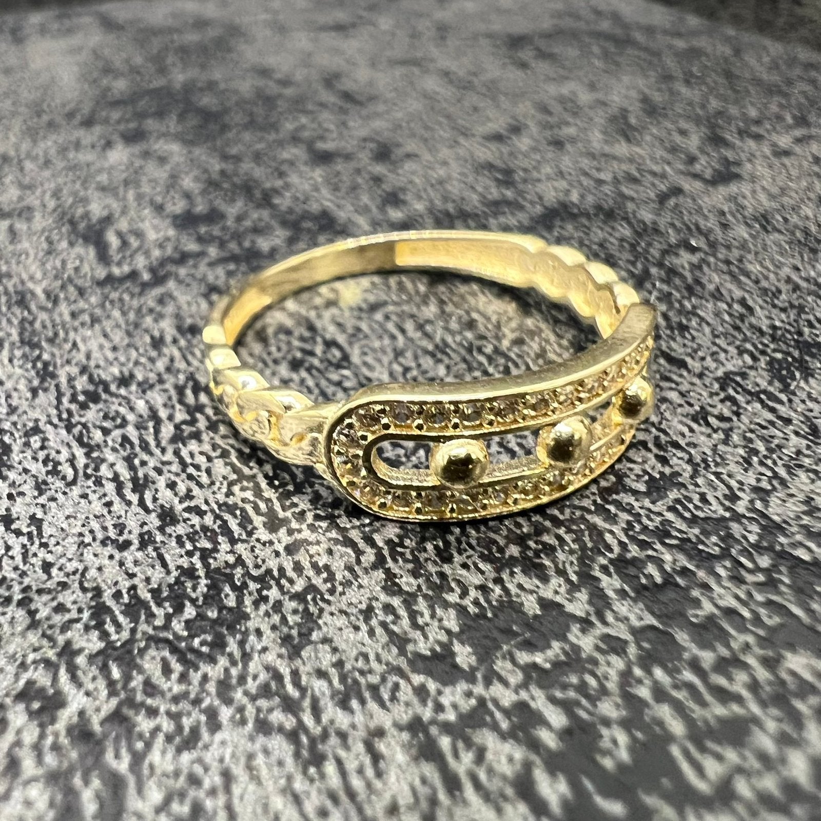 14 karaat gouden ring balletjes model, Ophalen of Verzenden, Zo goed als nieuw, Goud, Dame