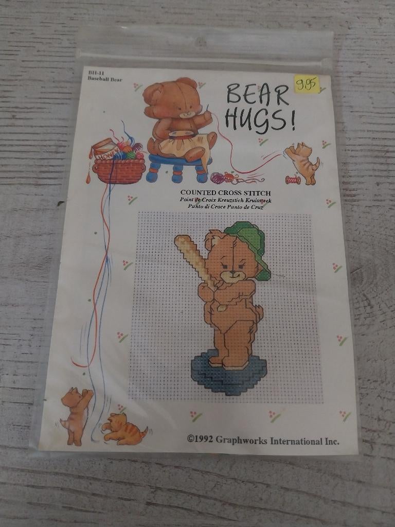 Graphworks borduurpakket BH-11 Baseball Bear NIEUW, Ophalen of Verzenden, Nieuw, Machineborduren, Borduurpakket