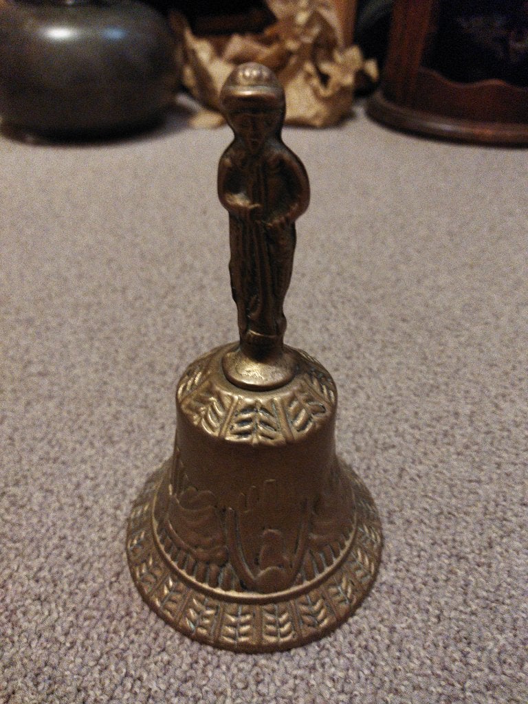 Antieke koperen tafelbel Art Nouveau, Antiek en Kunst, Ophalen of Verzenden, Koper