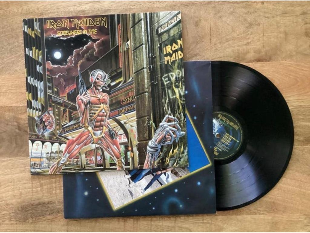 Iron Maiden - Somewhere in Time (LP), Gebruikt, Originele persing, 1980 - 1989, Ophalen of Verzenden