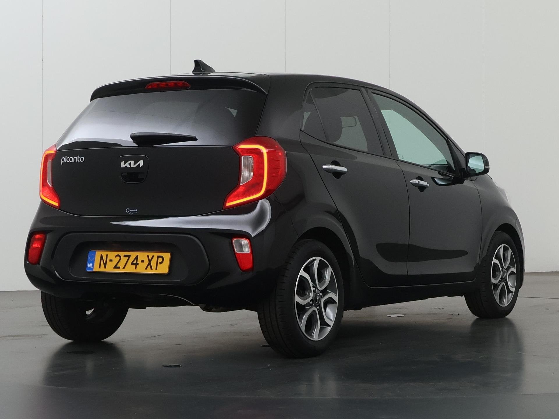 Kia Picanto 1.0 DPi DynamicPlusLine | Lichtmetalen velgen |, Auto's, Stof, Gebruikt, 4 stoelen, Zwart