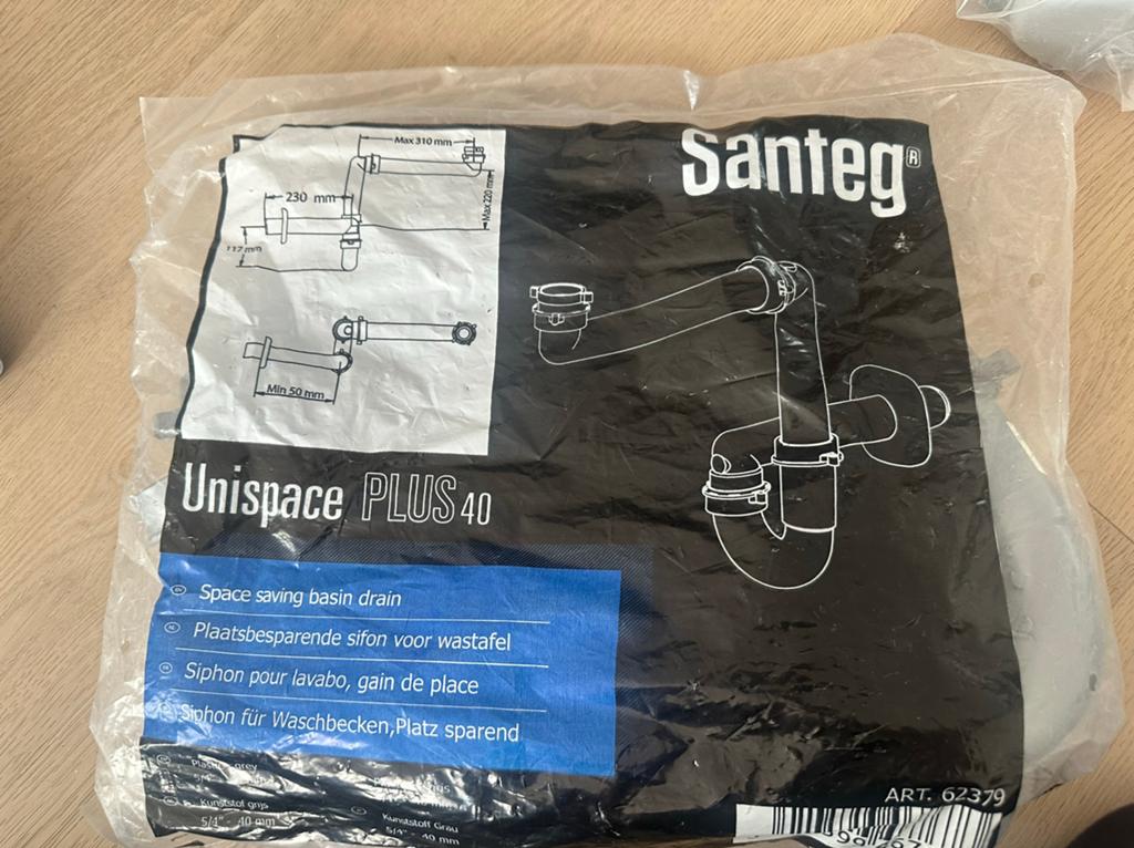 Unispace PLUS 40 ruimtebesparende sifon – NIEUW, Ophalen of Verzenden, Nieuw, Wastafel