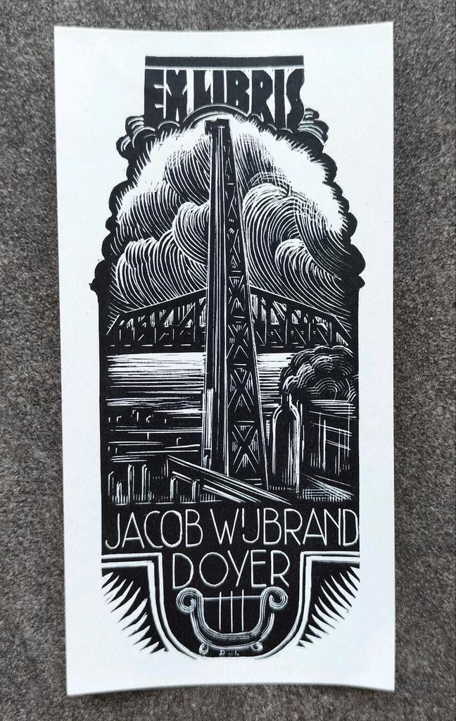Exlibris Jacob Wijbrand Doyer (Dick van Luijn, 1944) (brug), Ophalen of Verzenden