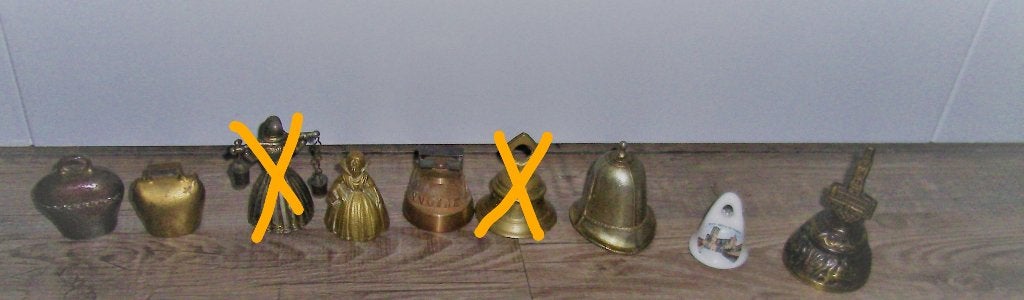 TE KOOP OUDE TAFELBELLEN/ BELLETJES/TAFELBEL//KOPER/BRONS, Ophalen of Verzenden, Koper