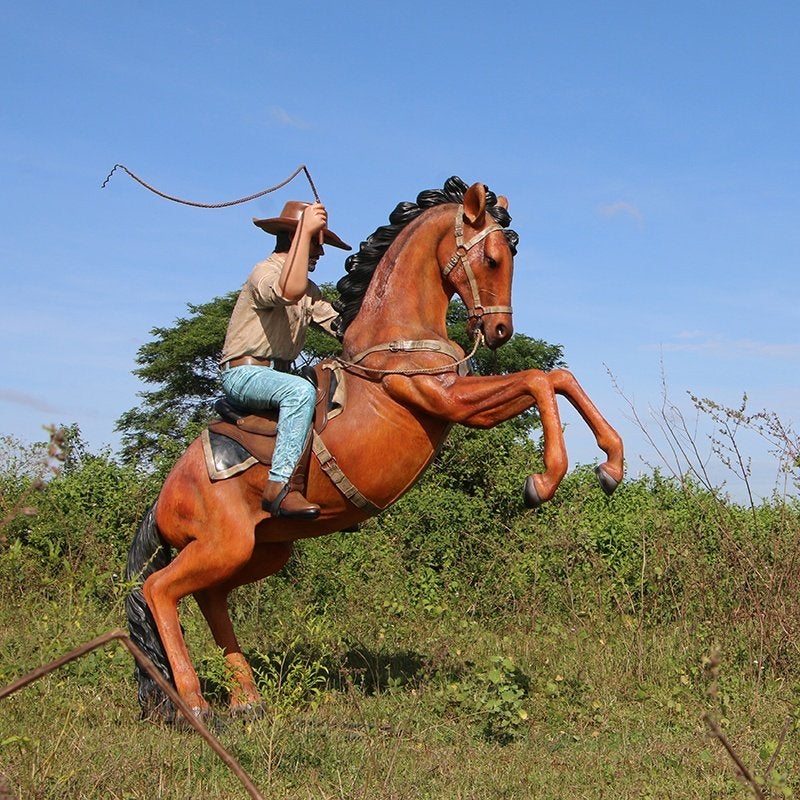 Stockman on Stallion Horse - Paard met Cowboy lifesize, Verzamelen, Ophalen, Nieuw, Overige typen