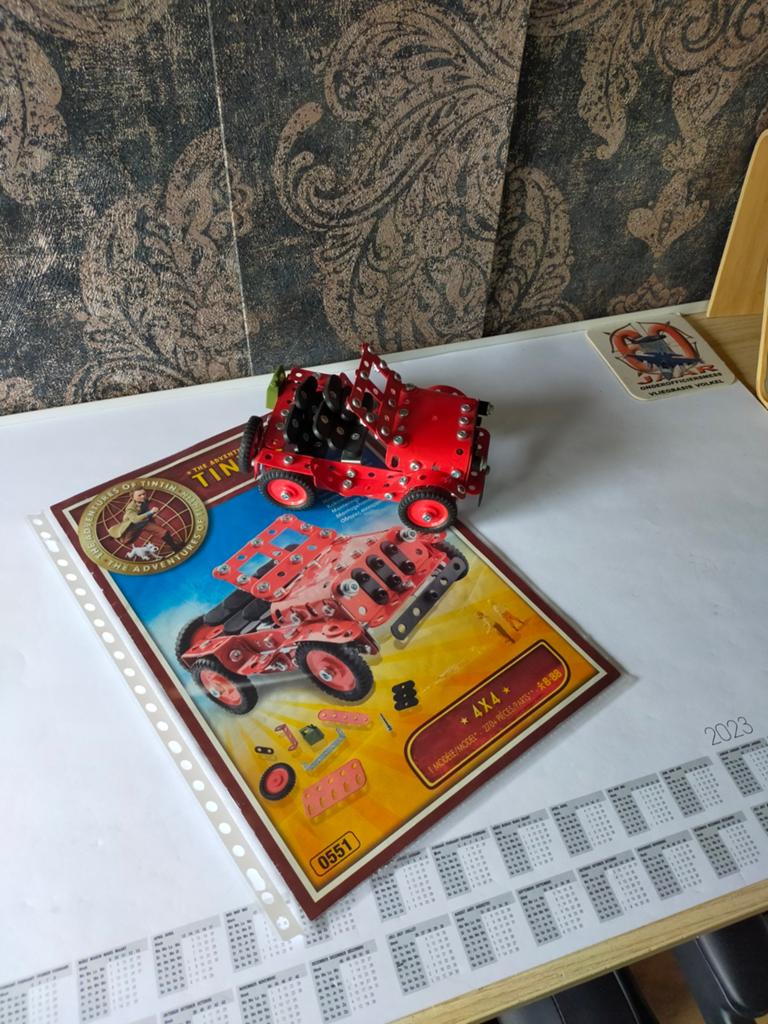 Meccano Kuifje Jeep 4x4 - Modelbouw voertuig, Ophalen of Verzenden
