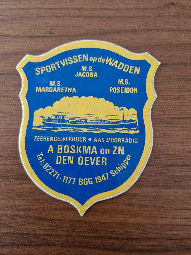 6433 Sportvissen op de Wadden sticker, Verzamelen, Stickers, Ophalen of Verzenden