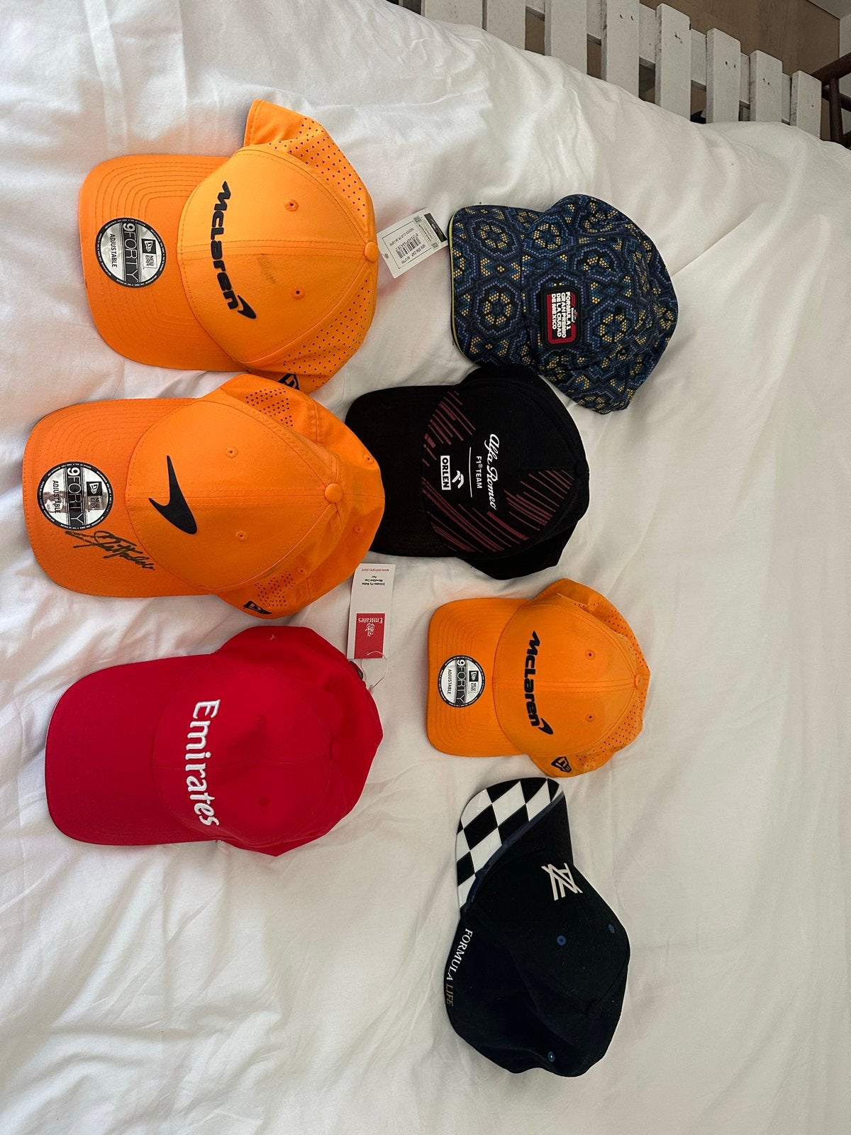 Diverse collectie petten: McLaren, Nike, Emirates, Alfa Rome, Ophalen of Verzenden, Zo goed als nieuw, One size fits all, Pet
