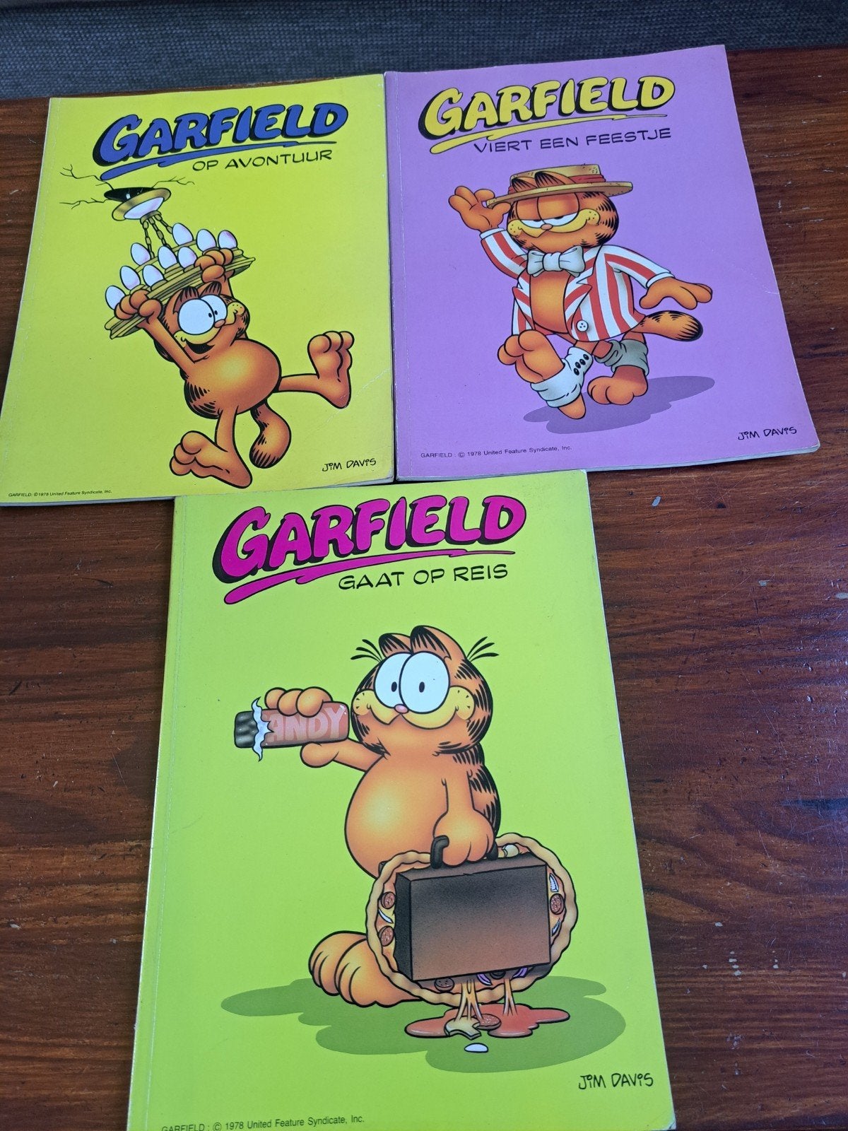 Garfield stripboeken - 3 delen: Avontuur, Feestje, Reis, Boeken, Meerdere stripboeken, Ophalen of Verzenden, Gelezen, Jim Davis