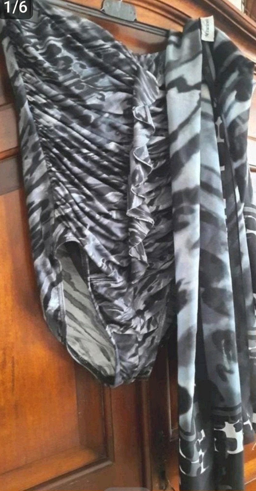 Nieuw grijs luipaardprint Miraclesuit badpak + pareo 44-46, Miraclesuit, Verzenden, Nieuw, Badpak