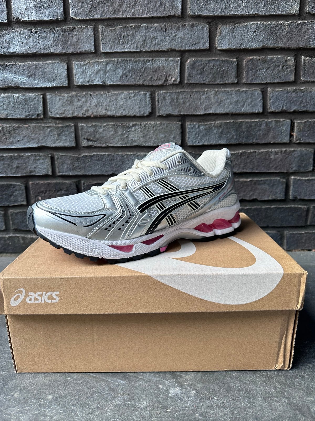 Nieuwe Asics Gel-Kayano 14 Sneakers - Zilver/Wit/Roze, Ophalen of Verzenden, Nieuw, Wit, Sneakers of Gympen