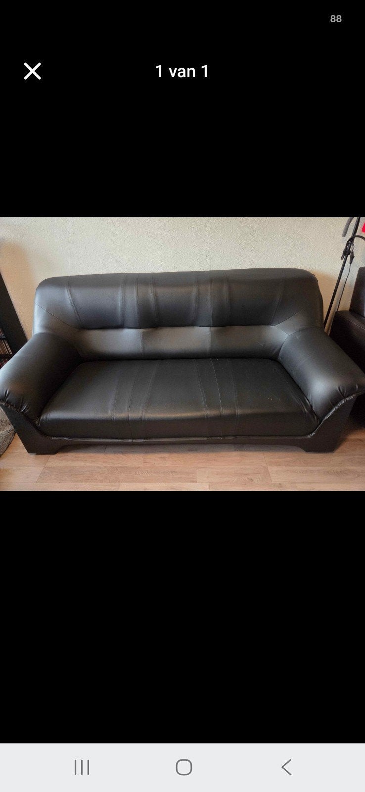 zwarte bank, Ophalen, 150 tot 200 cm, Tweepersoons, 75 tot 100 cm