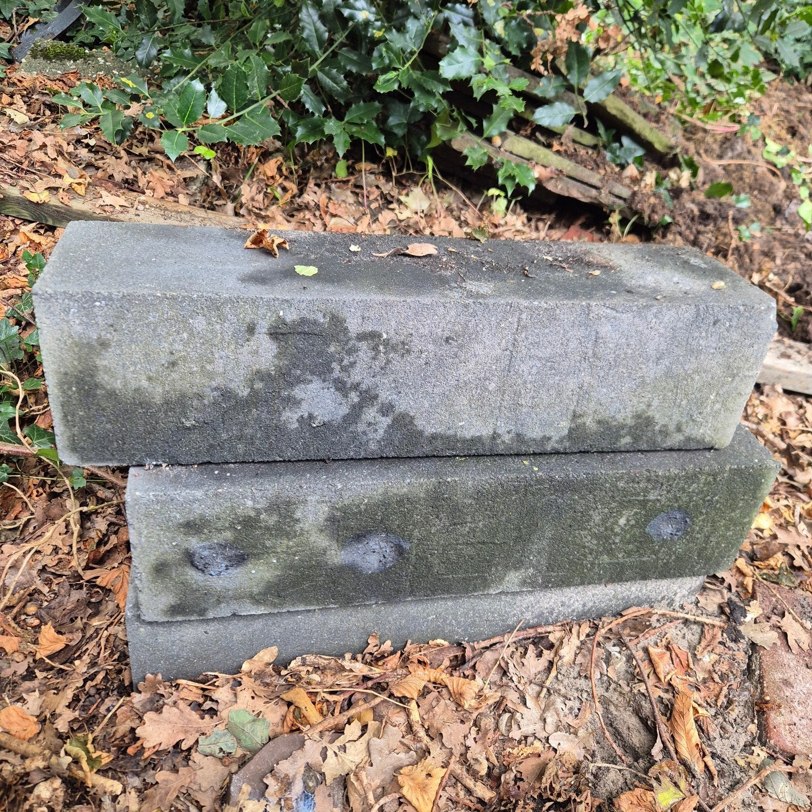 3 grijze stapelblokken, ongebruikt, Tuin en Terras, Nieuw, Ophalen of Verzenden, Border, Beton