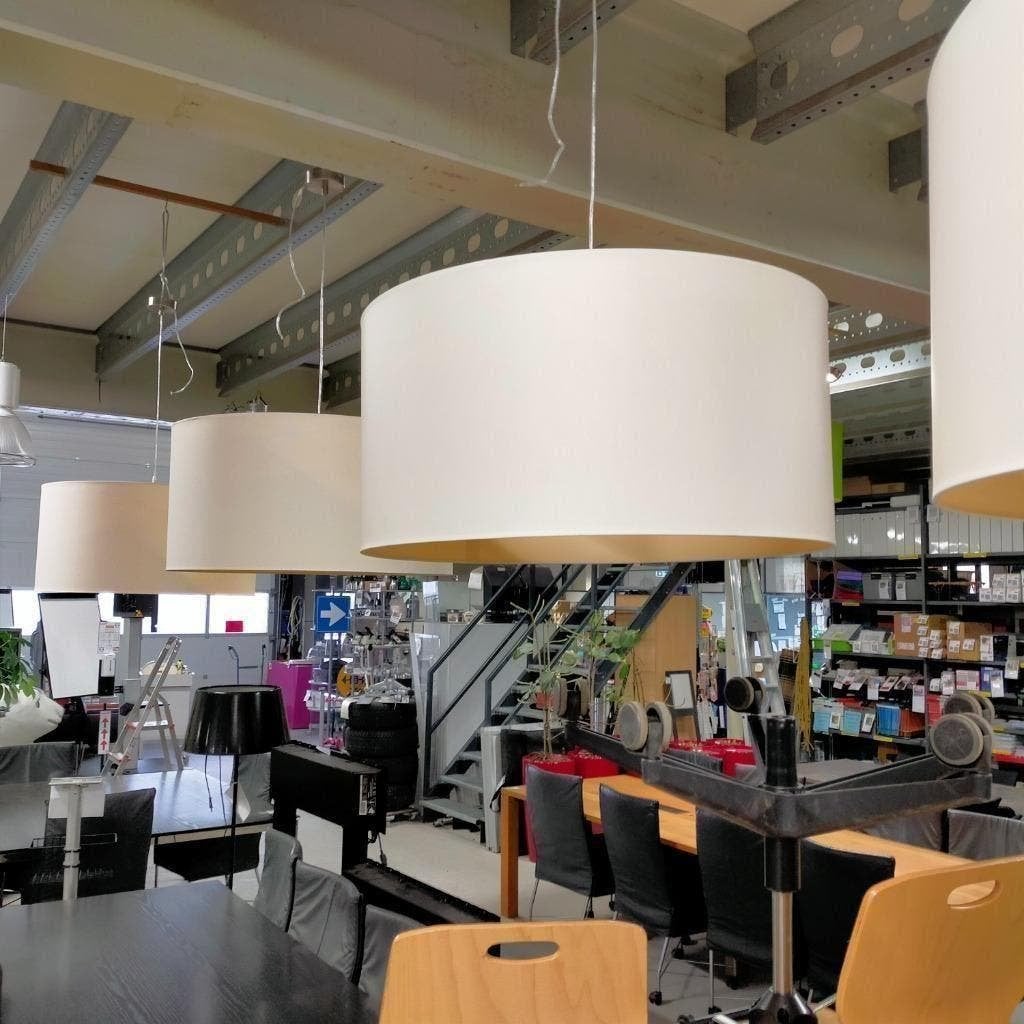 Hanglamp met crème kap doorsnee 68 cm, Huis en Inrichting, Ophalen, Gebruikt, Minder dan 50 cm