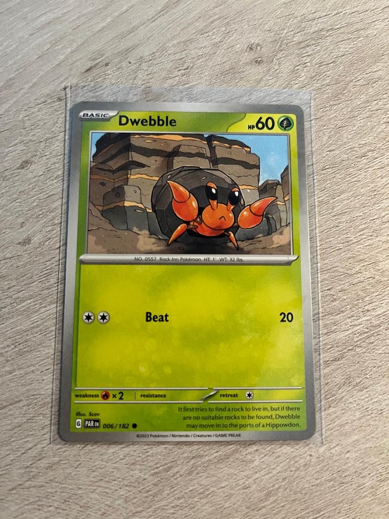Dwebble 006/182 Paradox Rift - Pokémon Kaart, Ophalen of Verzenden, Nieuw, Losse kaart