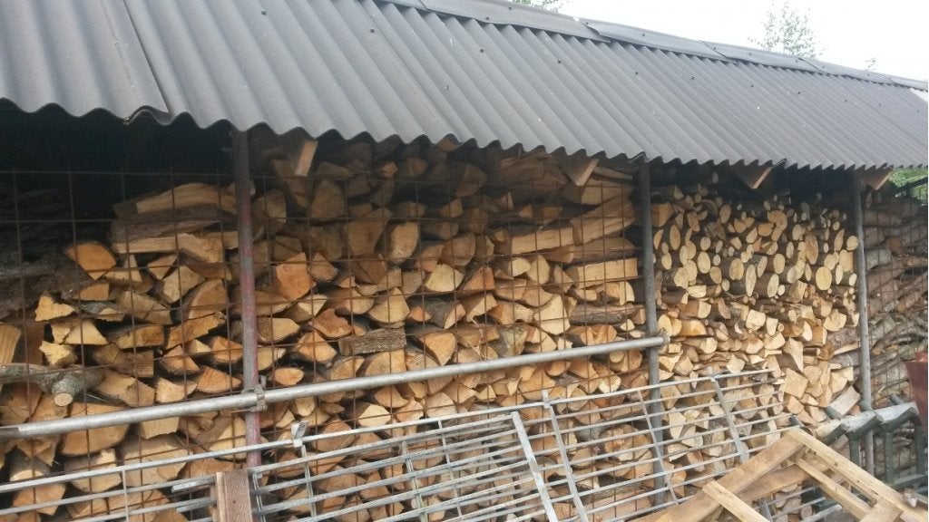 Gekloofd brandhout, mix van hardhoutsoorten, Tuin en Terras, Haardhout
