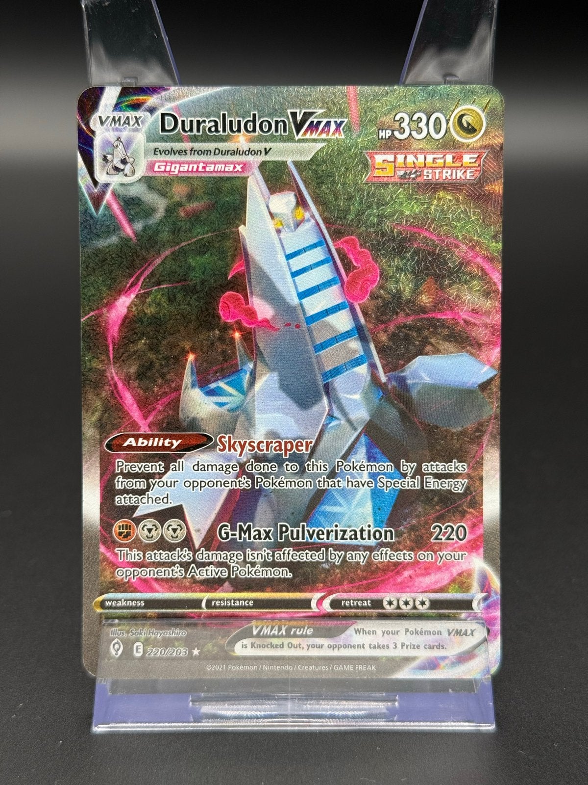 Duraludon VMAX - Pokémon Evolving Skies - #220/203 EVS, Ophalen of Verzenden, Gebruikt, Losse kaart, Foil