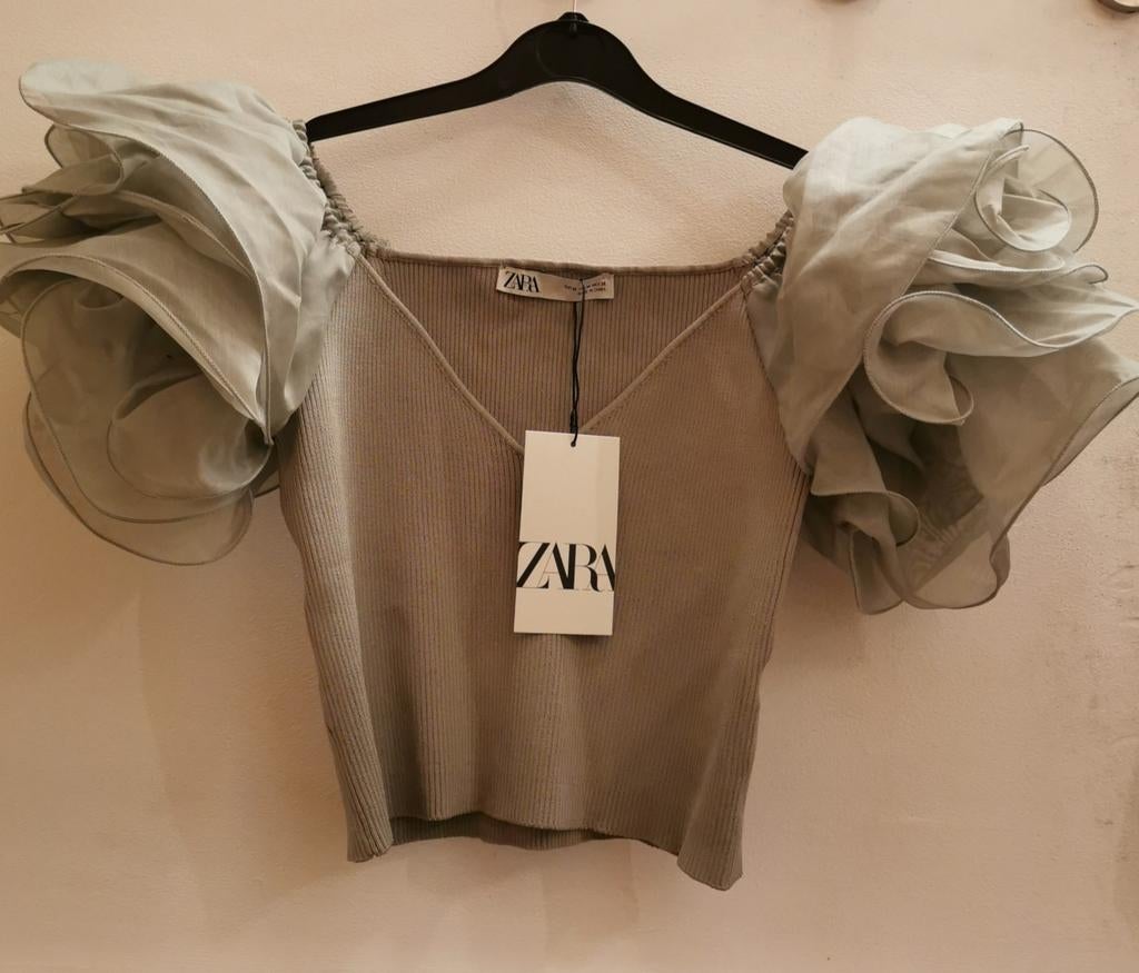 ZARA top met organza mt. M, Kleding | Dames, Gelegenheidskleding, Maat 38/40 (M), Overige typen, Verzenden, Zara