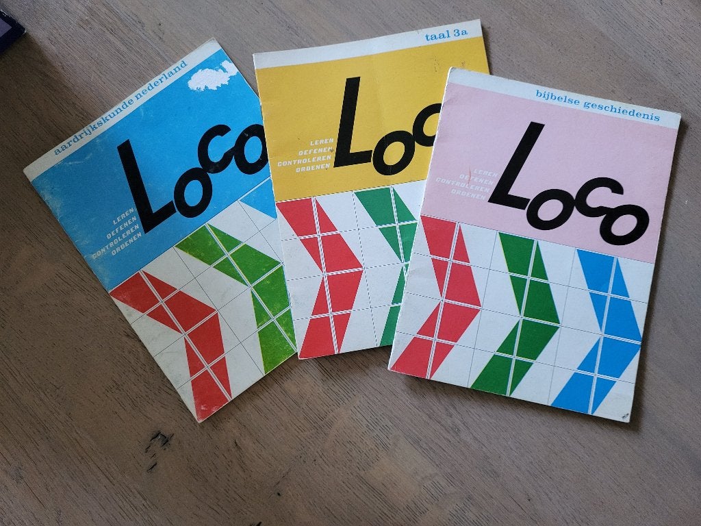 Vintage Loco boekjes: aardrijkskunde, taal en geschiedenis, Ophalen of Verzenden, Gebruikt, Taal en Lezen