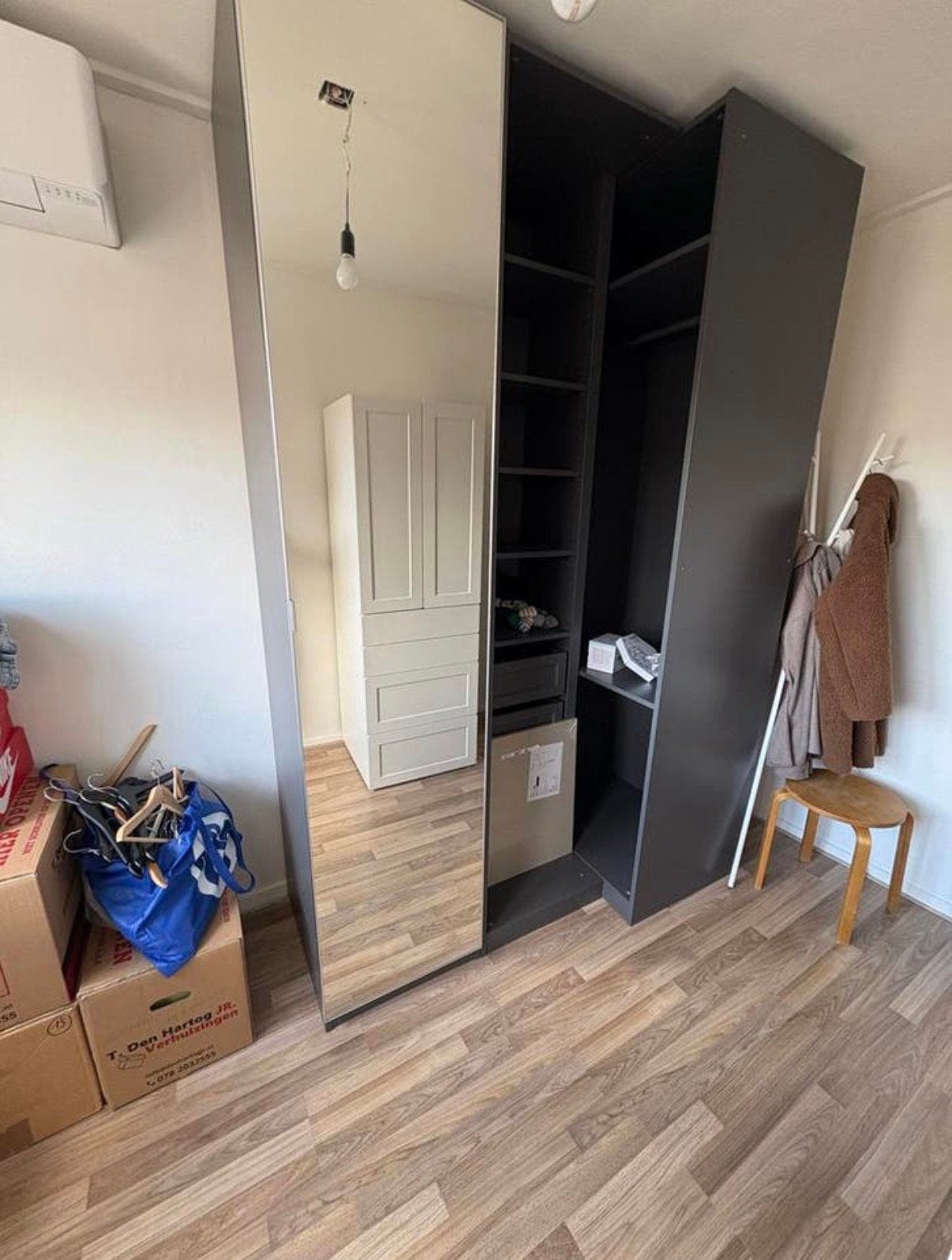 Ikea Pax hoekkast met spiegel, Ophalen, Gebruikt, 50 tot 75 cm, 200 cm of meer