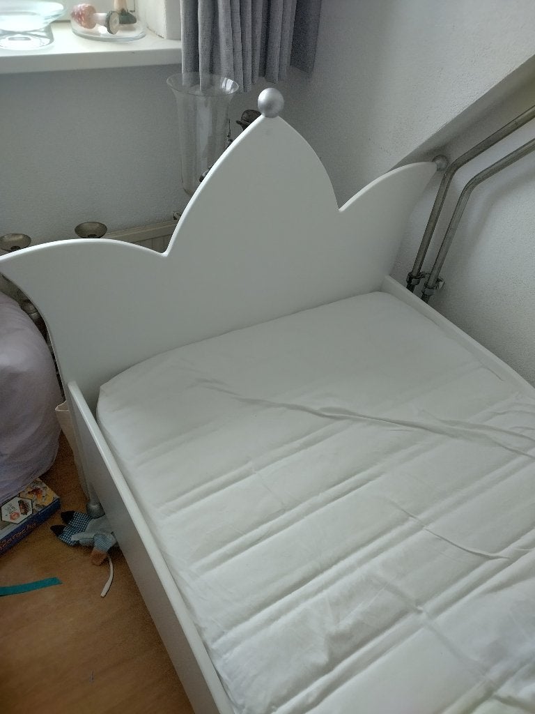 Kinderbed Princessenbed Kroonbed 90 X 200 CM zgan, Kinderen en Baby's, Ophalen, 85 tot 100 cm, Zo goed als nieuw, Lattenbodem