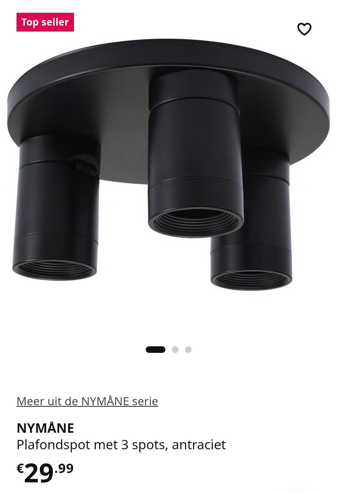 Ikea plafondspot Nymane, Ophalen, Overige materialen, Bochten, Gebruikt