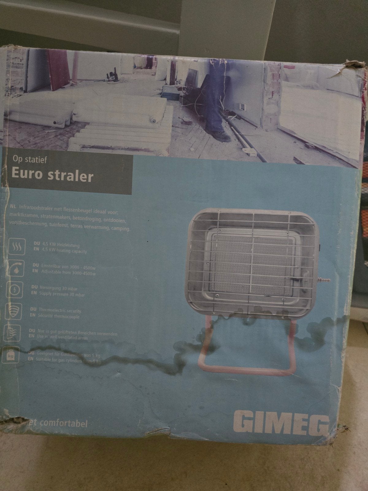 Gaskacheltje voor op gasfles, Ophalen