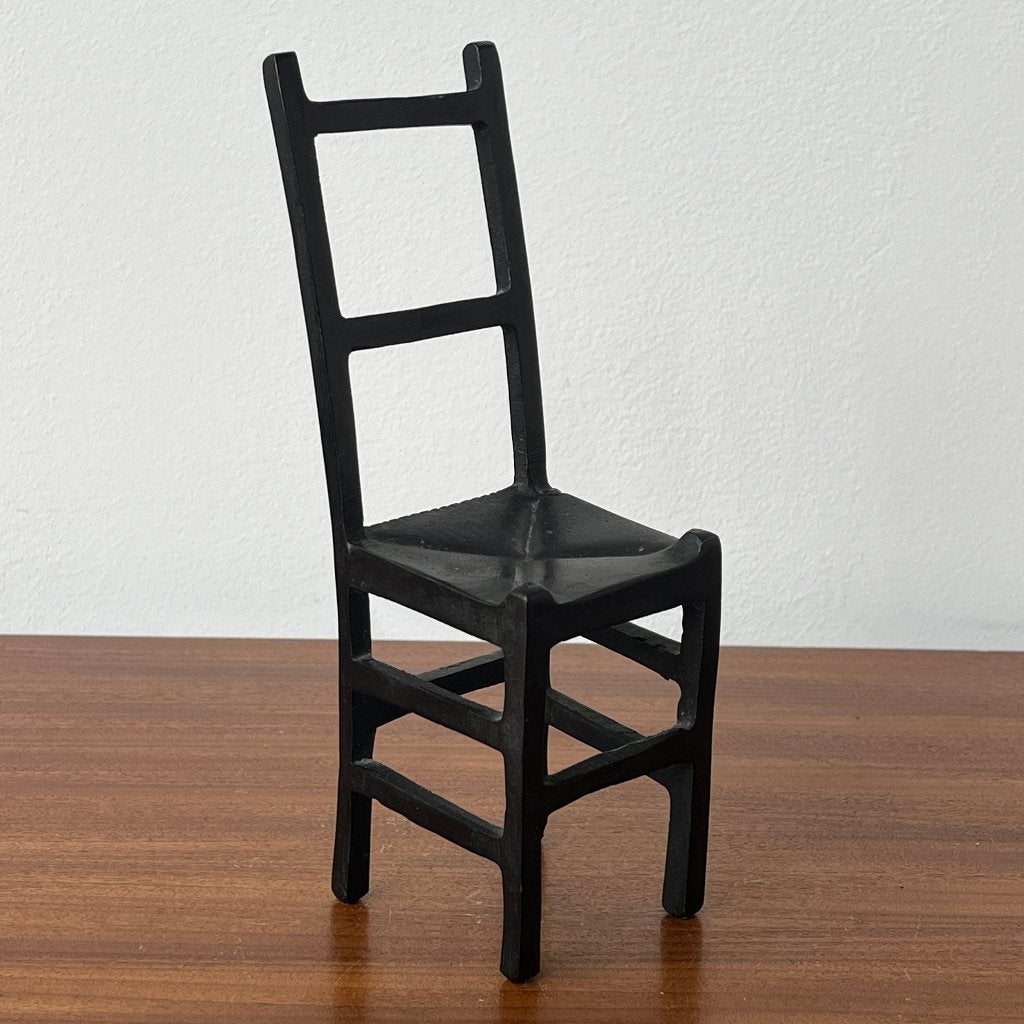 Miniatuur stoel zwart metaal gietijzer, Ophalen of Verzenden, Huis en Inrichting