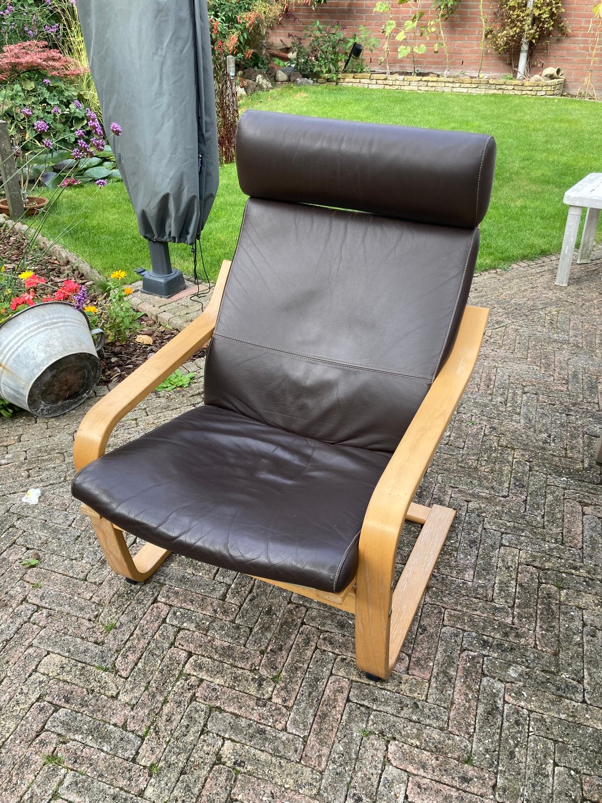 Ikea Poang Fauteuil, Huis en Inrichting, Gebruikt, Ophalen of Verzenden, 50 tot 75 cm, Hout