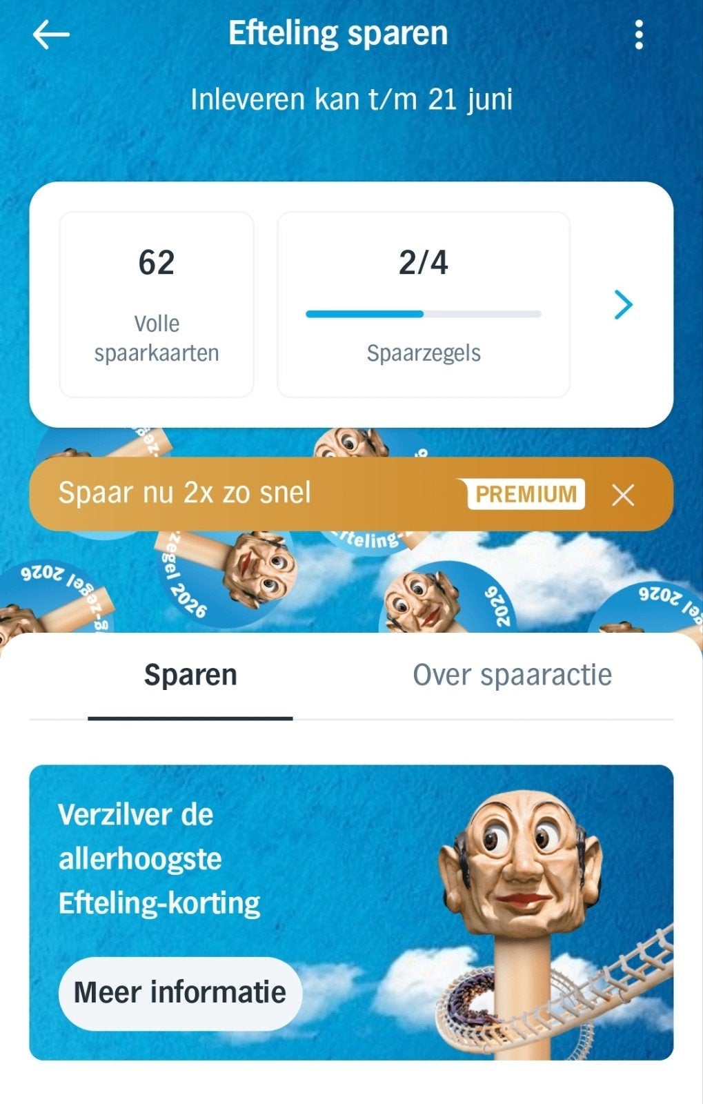Ah efteling spaarkaarten ah efteling zegels korting kaarten, Drie personen of meer, Kortingskaart