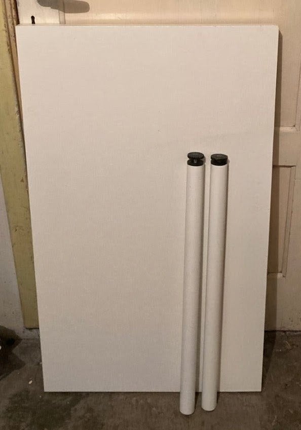 IKEA Linnmon tafelblad wit 100x60 cm met 2 poten, Demontabel, Gebruikt, Spaanplaat of MDF, Ophalen of Verzenden