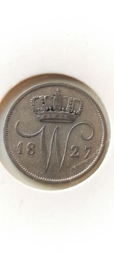 Zeldzame 10 cent munt Koning Willem I uit 1827, Ophalen of Verzenden, Koning Willem I, Overige waardes, Losse munt