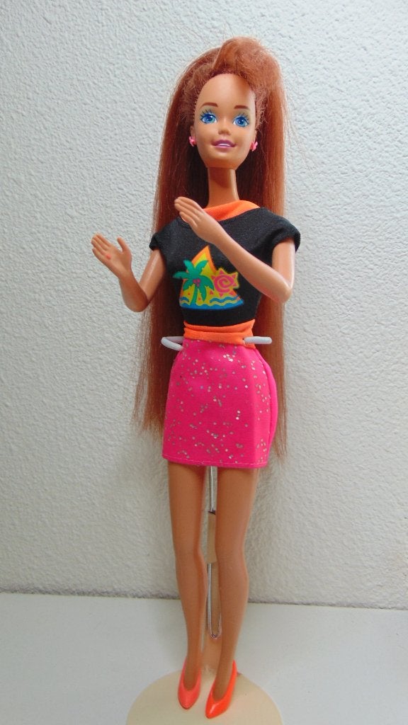 2 mooie Mattel Glitter Hair Barbie pop uit 1993, Verzenden, Gebruikt, Pop