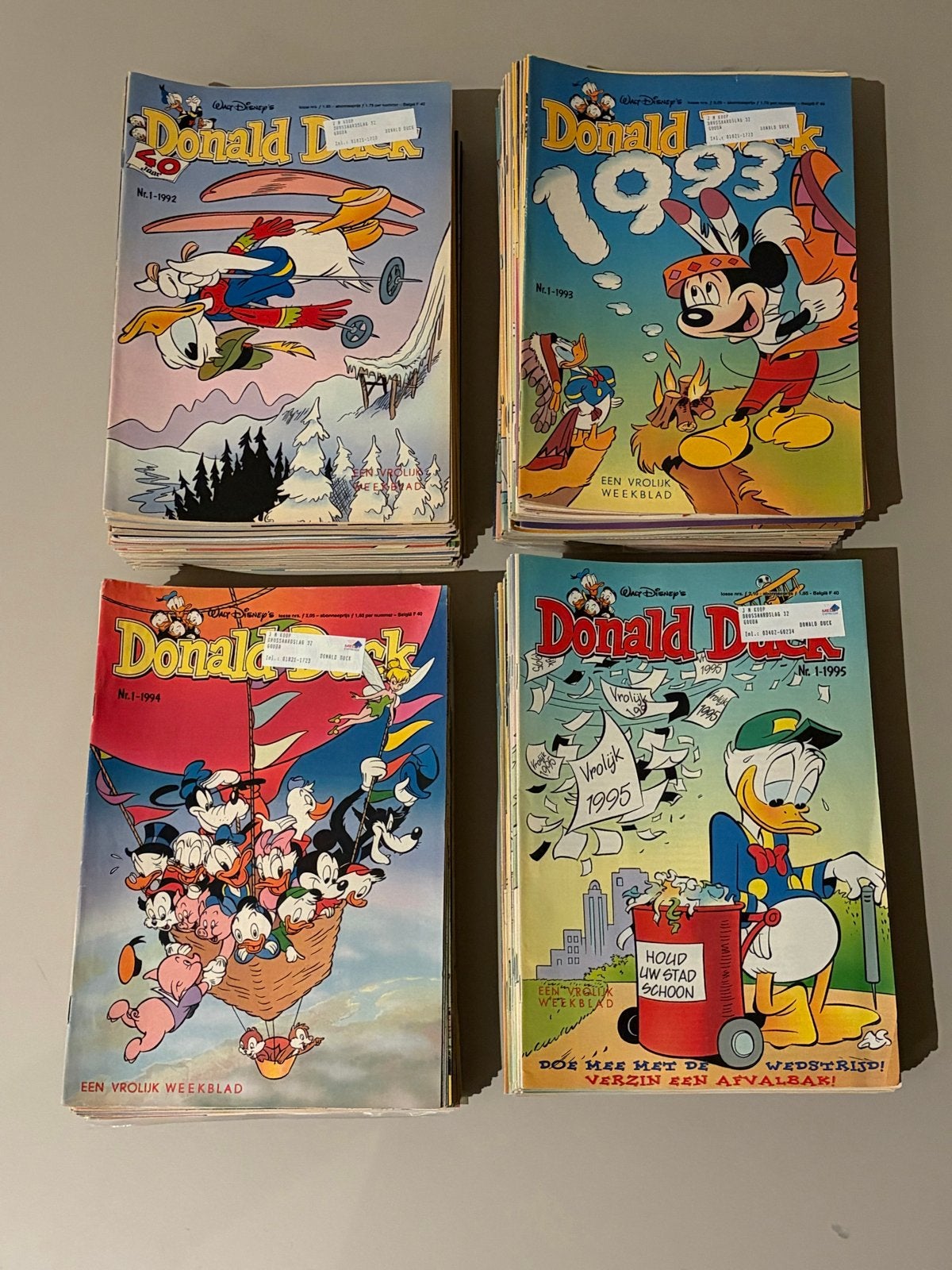 Donald Duck Weekblad Jaargangen 1992-1995 - Complete Reeks, Complete serie of reeks, Ophalen of Verzenden, Gelezen