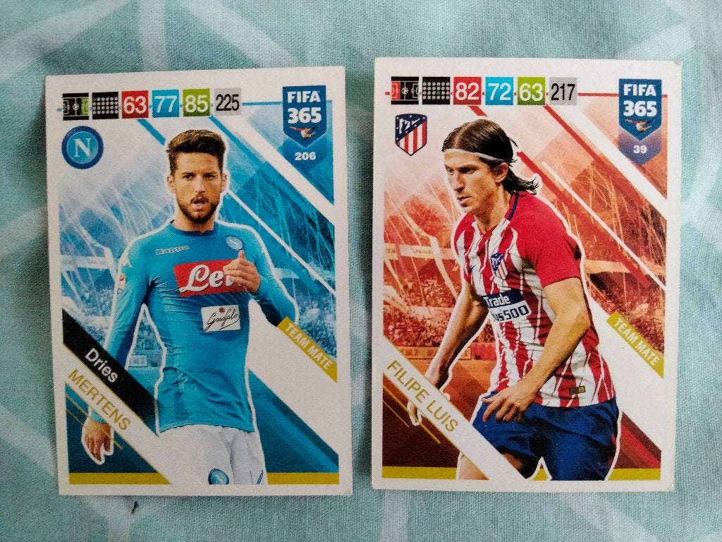 FIFA 365 Voetbalplaatjes Dries Mertens & Filipe Luis, Ophalen, Gebruikt, Meerdere plaatjes