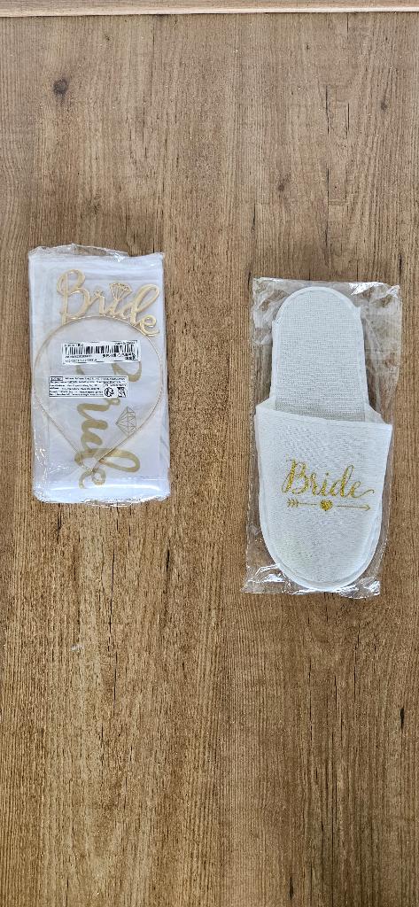 Bride to be slippers en sluier, Ophalen, Nieuw, Feestartikel, Geboorte of Huwelijk