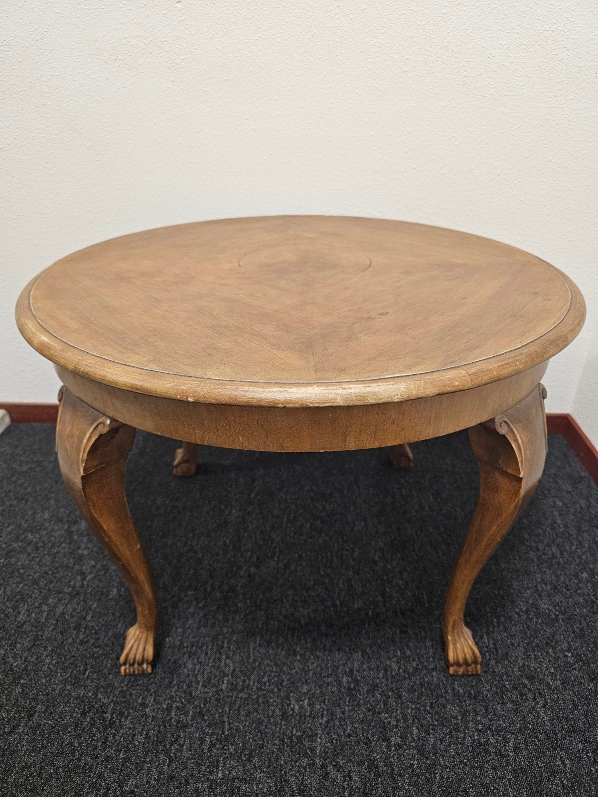 Prachtige Brocante ronde salontafel met cabriolepoten ✨️✨, Huis en Inrichting, Tafels | Salontafels, Ophalen