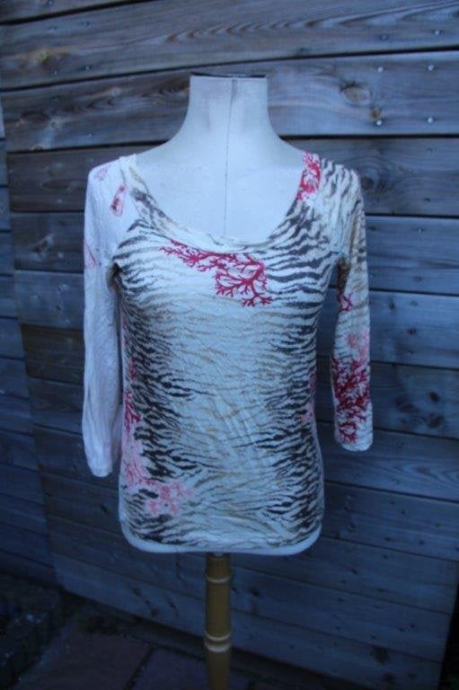 Tuniek beige/ rood Heley mt S Vaste prijs, Beige, Heley, Ophalen of Verzenden, Zo goed als nieuw