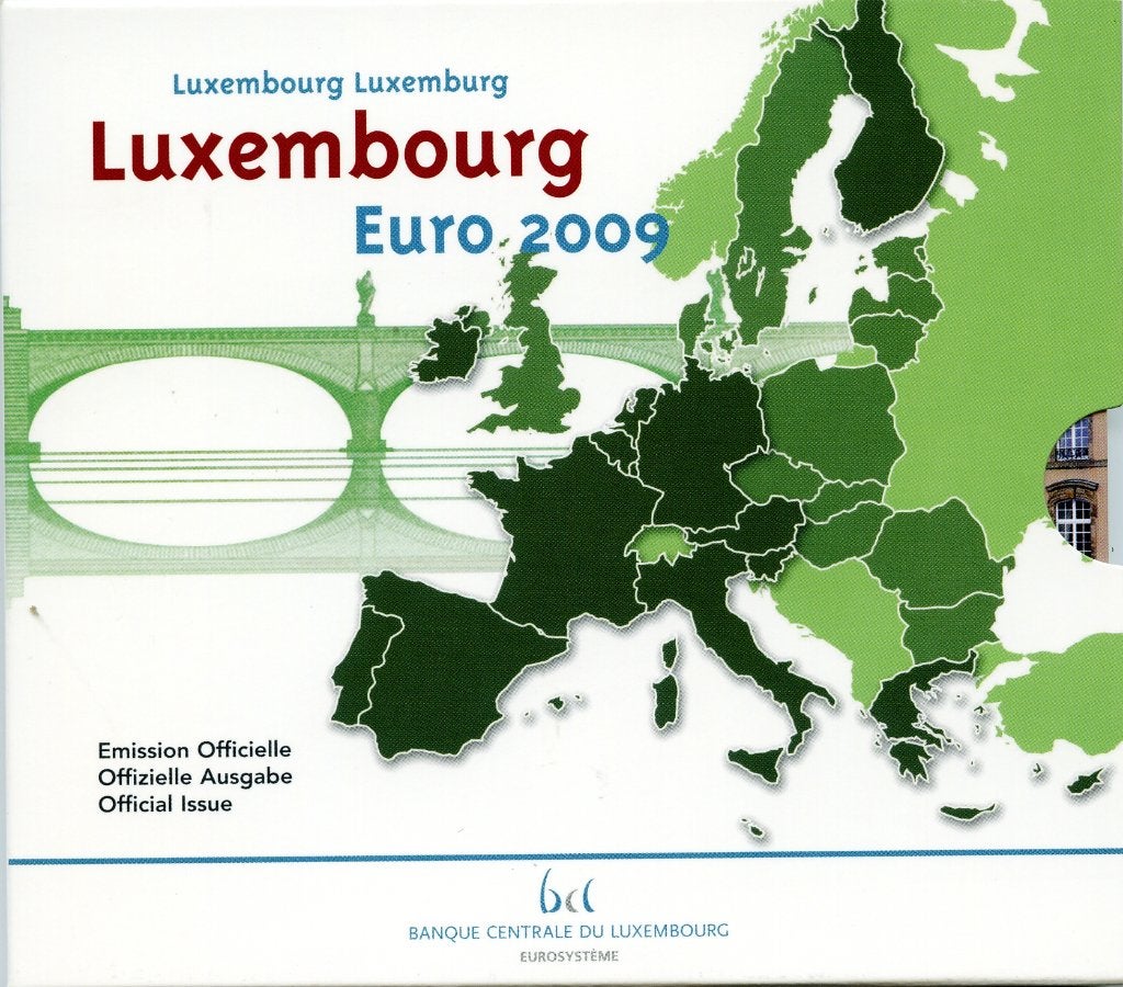 BU set Luxemburg 2009 Blister - 1 ct t/m 2 euro + 2x 2 CC, Postzegels en Munten, Munten | Europa | Euromunten, Verzenden, Luxemburg