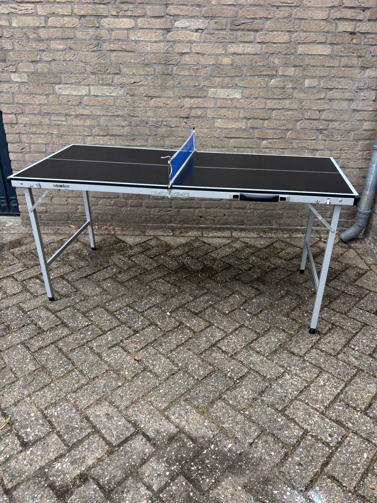 Relaxdays inklapbare midi-tafeltennistafe zwart speelveld, Ophalen of Verzenden, Gebruikt, Tafel Indoor, Inklapbaar
