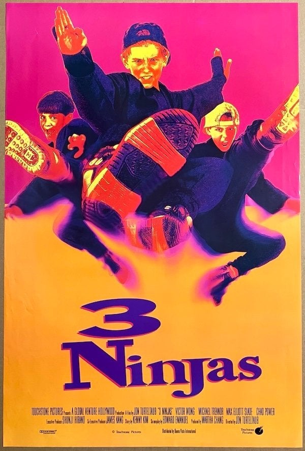 3 Ninjas (1992) - Originele filmposter, Verzenden, Zo goed als nieuw, A1 t/m A3, Film en Tv