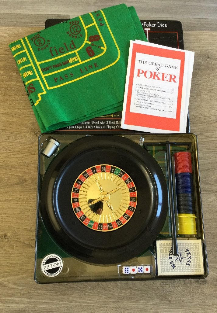 5-in-1 Casino Spelset: Roulette, Poker, Blackjack, Craps, Een of twee spelers, Ophalen of Verzenden, Gebruikt, Onbekend