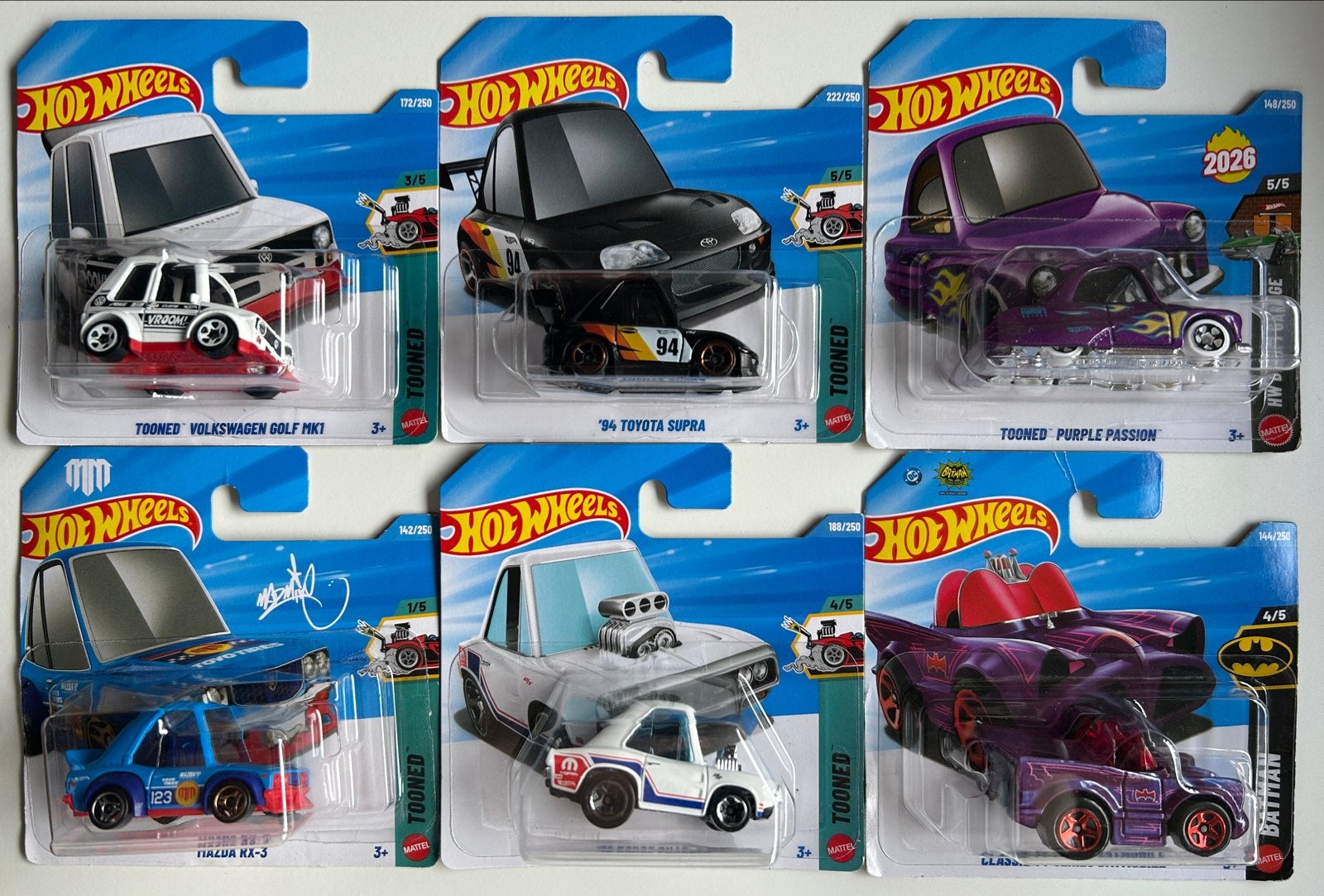 Hot Wheels Tooned Collectie - 6 stuks, Ophalen of Verzenden, Nieuw