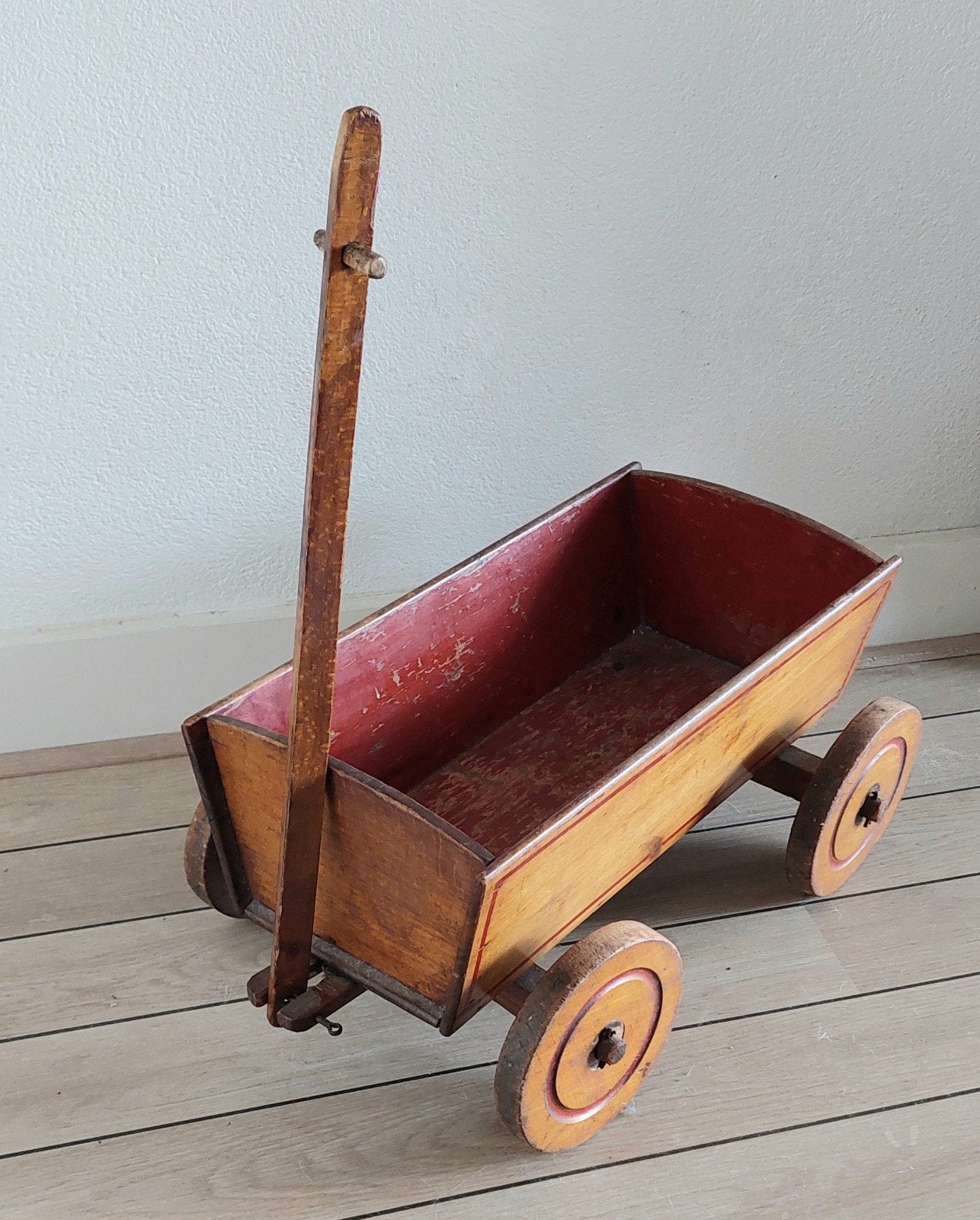 Oude Josco kinderbolderkar - Vintage houten bolderkar, Antiek en Kunst, Antiek | Speelgoed, Ophalen