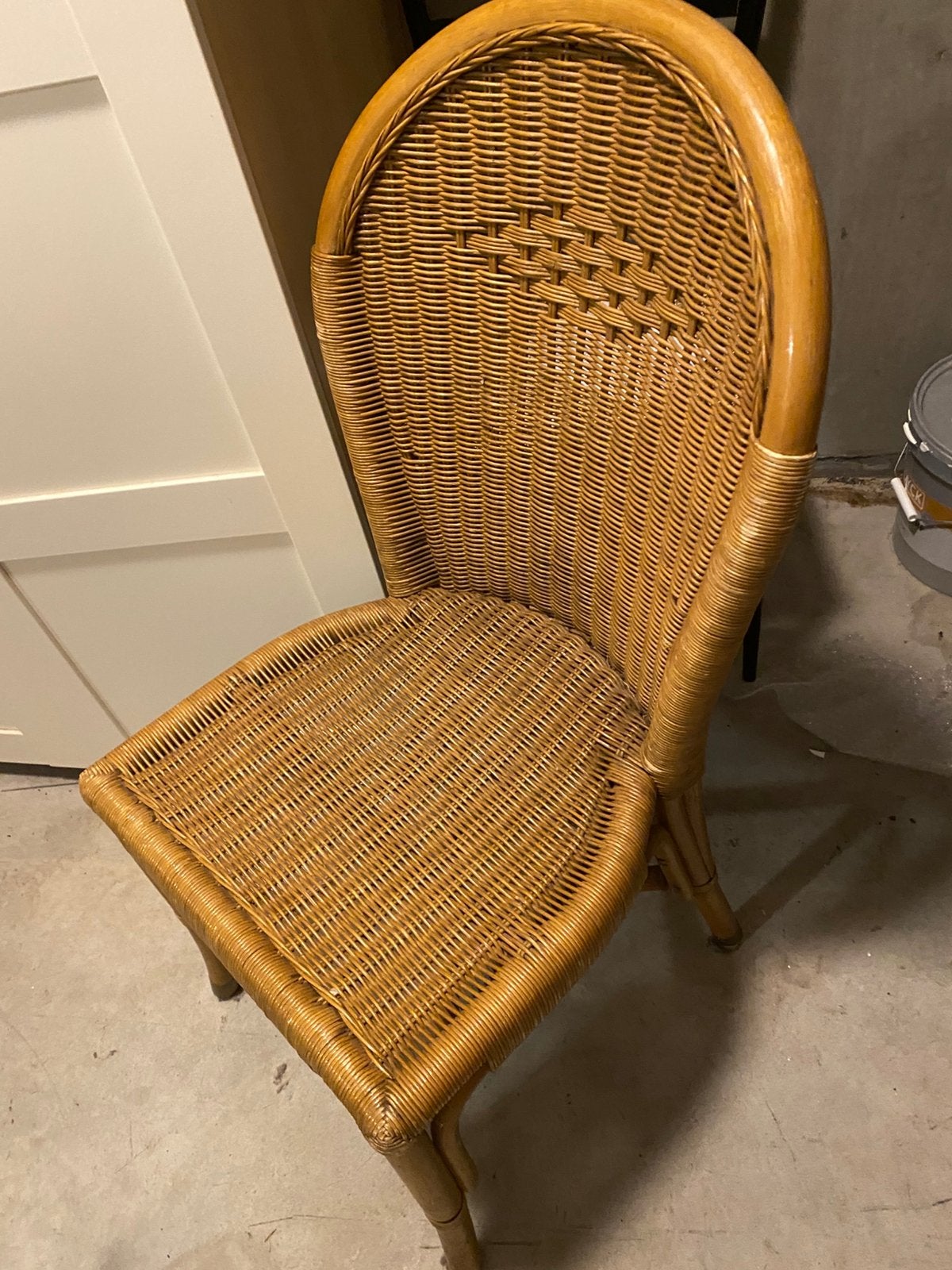 Eettafelstoelen, Huis en Inrichting, Ophalen, Gebruikt, Bruin, Riet of Rotan