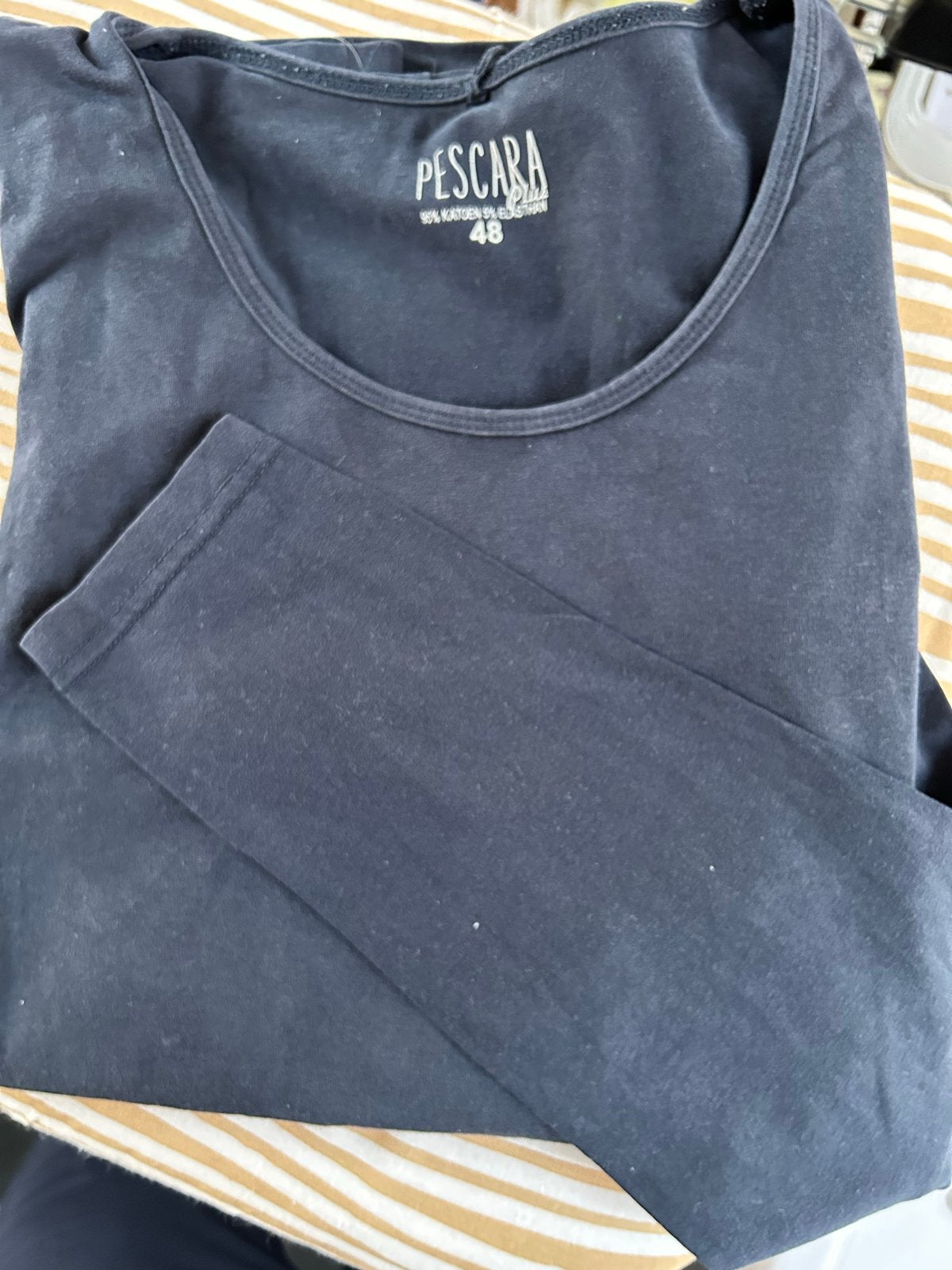 Donkerblauw T-shirt met lange mouwen - Pescara, Blauw, Maat 46/48 (XL) of groter, Ophalen of Verzenden, Lange mouw