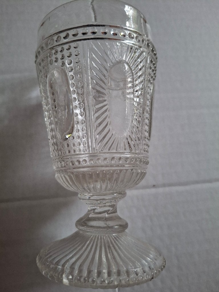Antiek mosterd glas beker vintage retro, Verzamelen, Ophalen of Verzenden, Huis en Inrichting